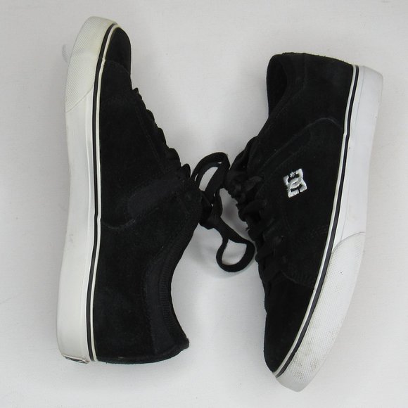 DC Low Suede Skateboarding Sneakers Sport Shoe Black /white - Picture 3 of 10